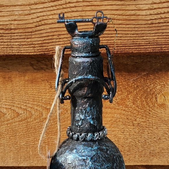 Steampunk Mixed Media Bottle Art - Picture 4 of 9